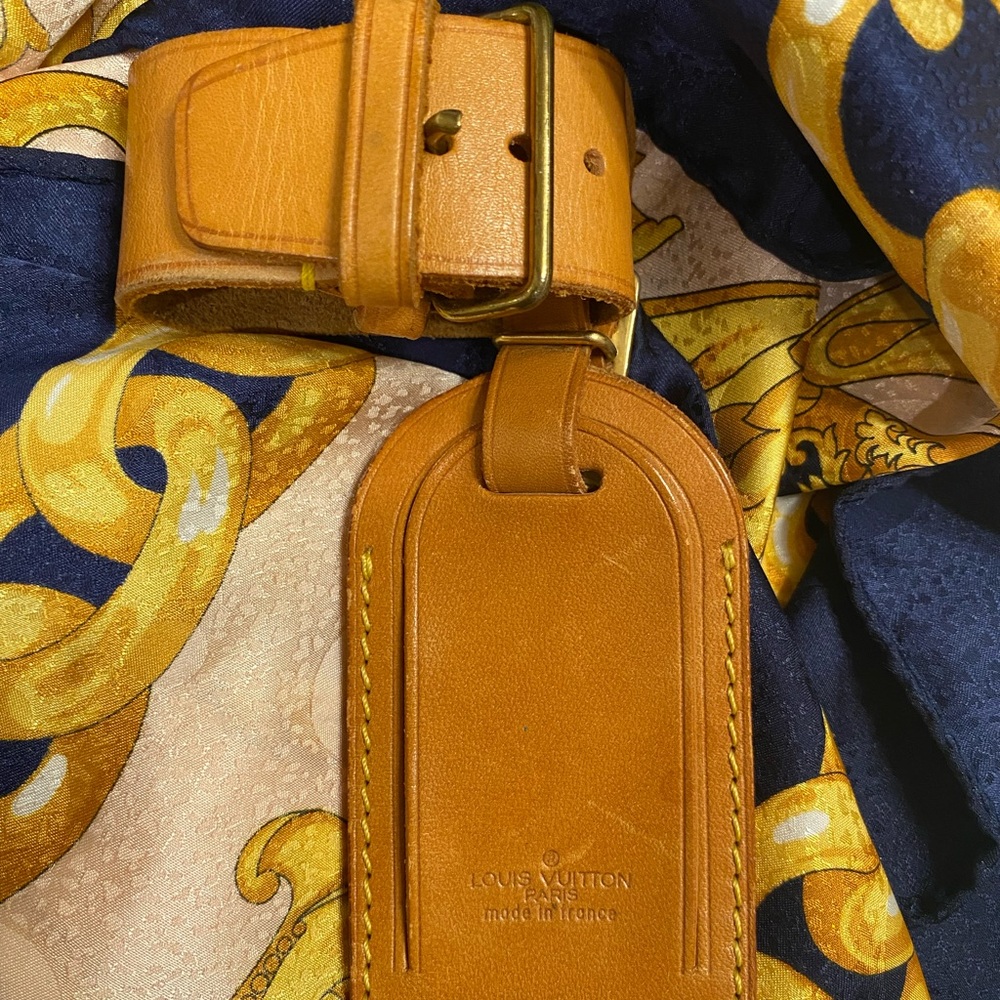Louis Vuitton Leather Luggage Tag & Belt (Poignet) Set — Vachetta Leather Gold